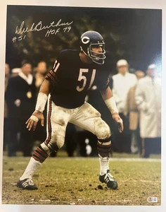 Dick Butkus Signed 16x20 Photo Chicago Bears Autograph Auto Beckett BAS COA - Picture 1 of 3