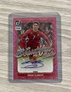 2024-25 Donruss Hermoso Juego Autógrafo Rosa Velocidad #BG-DV Dusan Vlahovic - Imagen 1 de 2