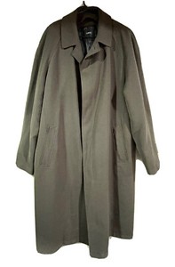 SANYO Men’s Classic Modern Trench Coat Polyester Java Brown Size L 42 Liner