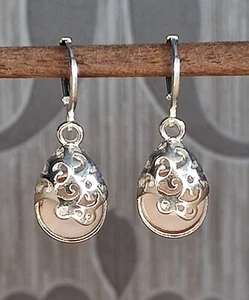 Ohrringe Mondstein Boho Bankett Pendelohrring Ohrstecker Edelstahl Silber Rosé - Bild 1 von 2