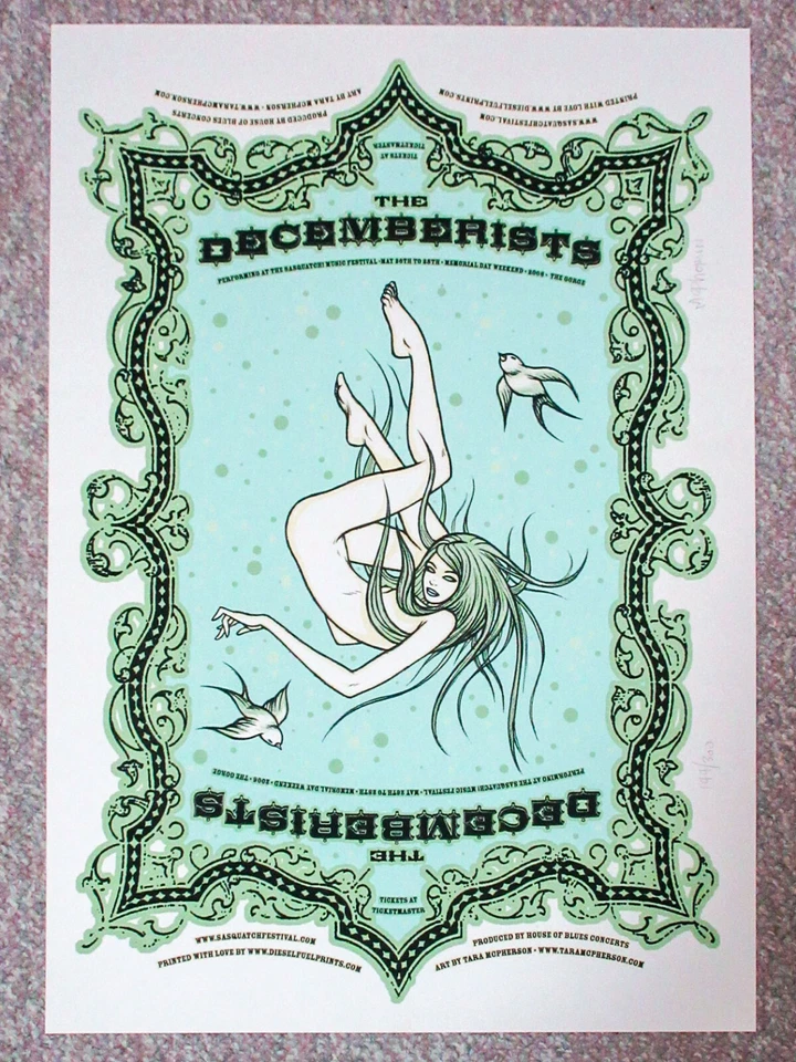 Tara McPherson Signed The Decemberists Sasquatch 2006 Silkscreen Poster - S/N - Image 1 of 4