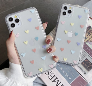 Heart Girly Phone Case For iPhone 7/8 Xs 11 12  13PRO Max, Mini Shockproof Soft 