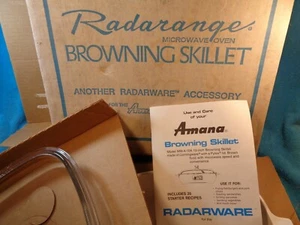 Vtg AMANA Radarware Radarange Microwave 10" Browning Skillet Corning MW-A-10A - Picture 1 of 12