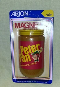 Vintage 1984 Arjon Peter Pan Erdnussbutter realistischer Magnet nie geöffnet - Bild 1 von 3