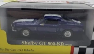 Rail King MTH 1968 blau Ford Shelby GT 500-KR 1/43 Die Cast Modellauto. - Bild 1 von 8