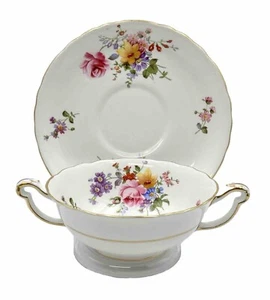 Royal Crown Derby "Derby Posies" Soup Coupe & Saucer - Made in England. - Picture 1 of 14