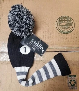 MAXFLI Black Stripe Pom Golf Head Cover Driver 1. Free Ship - Picture 1 of 3