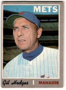 1970 O-Pee-Chee Gil Hodges #394 CREASED New York Mets