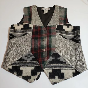 VTG Jonathan Martin Sz M Wool Blend Vest Patchwork Design - Picture 1 of 7