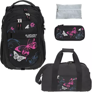 Schulrucksack Mädchen 4T Set Rucksack Elephant Signature Butterfly Pink +rsmbr - Bild 1 von 12