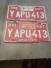Pair Of Vintage Oregon Apportioned License Plate  Commercial Trucker Odot 