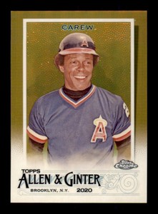 2020 Topps Allen & Ginter Chrome Gold Refractor #10 Rod Carew #06/50