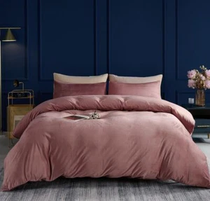 3pcs Velvet Duvet Cover Queen Comforter Duvet Cover Set Queen Size Luxury Beddin - Picture 1 of 8