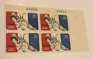 US Stamps Scott C87 ,18c airmail plate block of 4 1974, M/NH ,OG - Picture 1 of 1