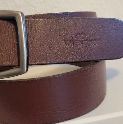Vintage Valentino Brown Leather Belt Size 35" - Image 1 of 4