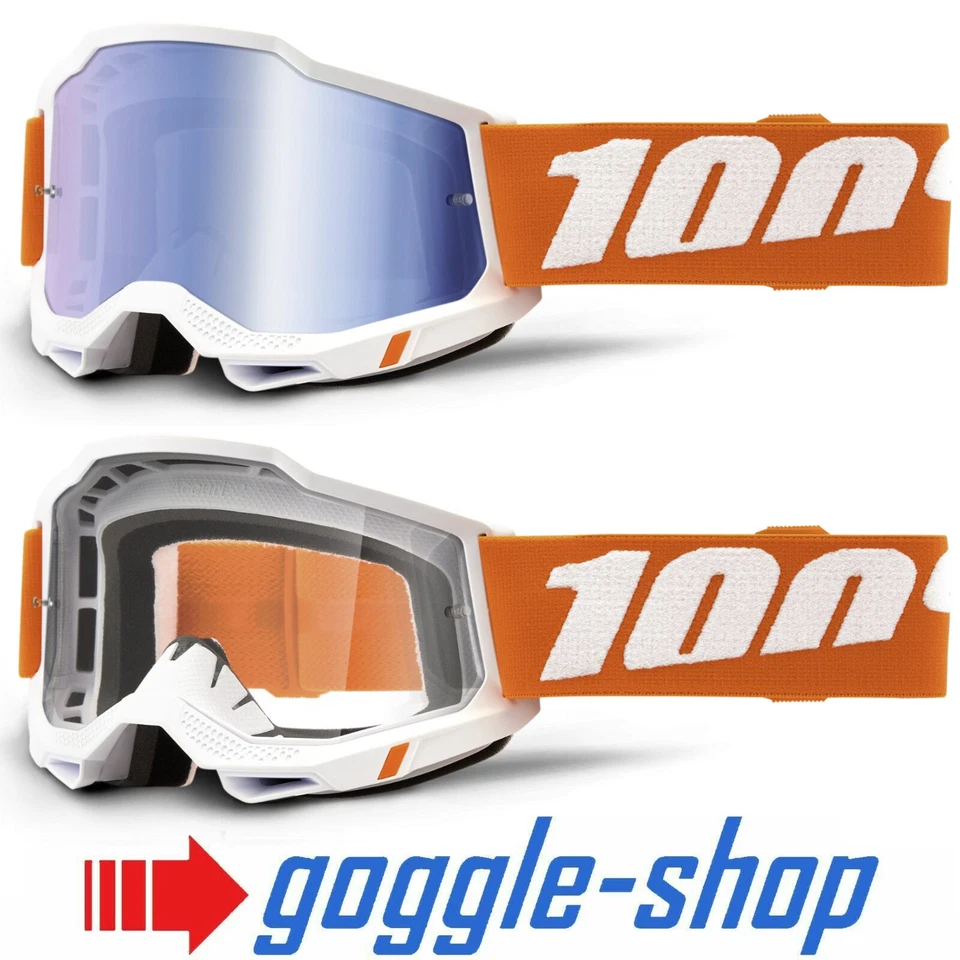 100% Percent ACCURI 2.0 Motocross MX MTB Gafas - Sebastopol - Lente Azul Espejo - Imagen 1 de 1