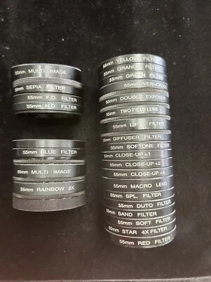 Camera Lens 55 mm Various Filters Qty: 26 - Image 1 of 3