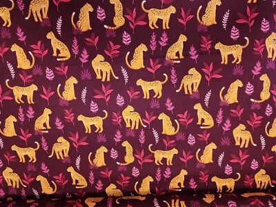 Tela de algodón con dispersión de leopardo descarado tonos joyas Andover Makower por yarda  Foto 1 de 3