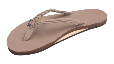 Woman Rainbow Flirty Braidy Single Layer Premier Leather 301ALTSB Dark Brown New - Image 1 of 4