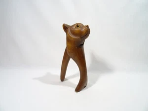 Antiguo Cascanueces Avellana Zoomorfos Gato Madera Sculpte Arte Popular - Picture 1 of 12