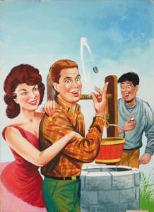 Dessin original gouache couverture du N°7 de DOBIE GILLIS (1962) Jerry Lewis - Picture 1 of 3
