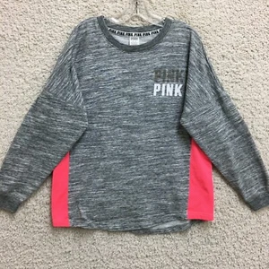 PINK Victorias Secret Sweatshirt Medium Adult Gray Crewneck Knit Pullover Womens - Picture 1 of 9