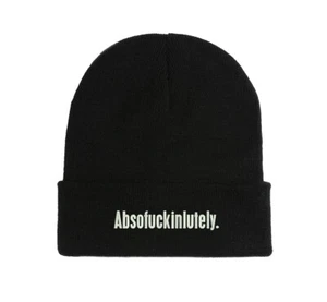 Absofuckinlutely Funny Logo Embroidered Beanie Hat Cap Winter Fall Soft Knitted - Picture 1 of 3