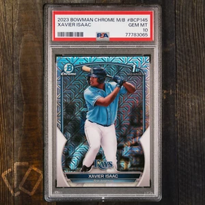 Xavier Isaac 2023 Bowman Chrome M/B Mojo #BCP145 PSA 10 Gem Mint - Bild 1 von 3