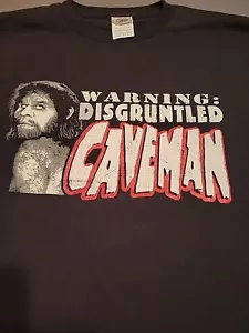 Camiseta Y2K Disgruntled Caveman Para Hombre Talla Lg Negra Etiqueta Delta Comedia Parodia - Imagen 1 de 7