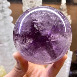 1.47LB Natural Amethyst Quartz Ball Crystal Balls Quartz Crystal Sphere Healing - Picture 1 of 6