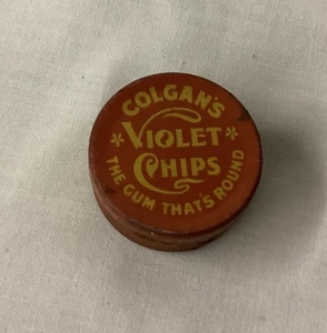 Antica latta pubblicitaria VUOTA di COLGAN’S VIOLET CHIP gomma da masticare - Foto 1 di 7