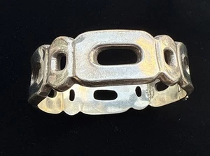 VINTAGE MEXICO 925 Sterling Silver Hinge Bangle Bracelet heavy!!! - Picture 1 of 7