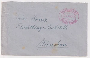 1946 AUGSBURG 2.P.P Gebühr Bezahlt - Fee Paid Germany Allied Red Cross Cover - Picture 1 of 3