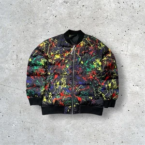 Philipp Plein Skull And Paint Puffer Jacket Adult Black Size XL Full Zip Men’s - Picture 1 of 11