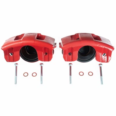 Power Stop Brake Caliper For Jeep Wagoneer 1990 Front | Red - Pair - Изображение 1 из 4