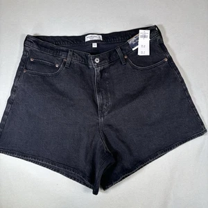 Abercrombie & Fitch Women’s 34/18 The Dad Short High Rise Black Curve Love NEW - Picture 1 of 8