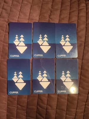 6 TARJETAS CLIPPER para sistemas de tránsito del Área de la Bahía: BART, MUNI, VTA, CALTRAIN Foto 1 de 2