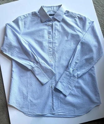 Camisa de vestir Corneliani 17/43 azul claro para hombre 100 % algodón hecha en Italia Foto 1 de 4