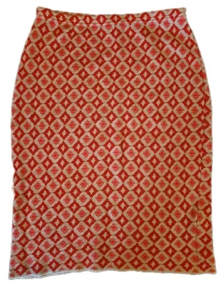 Falda lápiz vintage Joan Vass EE. UU. talla 3 para mujer XL algodón tejido Groovy Foto 1 de 4