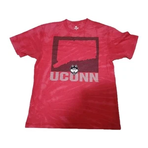 Uconn Huskies Tye Dye Shirt Size Large Short Sleeve Acid Wash - Picture 1 of 3