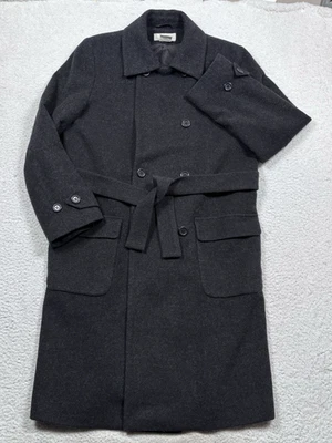 Vintage Harve Benard Black WOOL Coat Overcoat Womens 10 M Belt Double Breasted - Image 1 of 4
