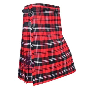 Falda escocesa escocesa tradicional premium Ramsay roja tartán para hombre 8 yardas 16 oz lana - Imagen 1 de 9