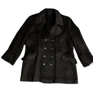 Abrigo 100% Cabello Camel Mujer Union Hecho en EE. UU. Negro Guisante Talla XL - Imagen 1 de 9
