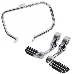 Barra de choque protectora del motor + estriberas de carretera de 1,25" para Harley Softail 2000-2017 - Imagen 1 de 14