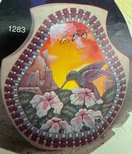 VINTAGE PINE TREE CERAMIC MOLD #1283 HUMMINGBIRD SUNSET VASE - Picture 1 of 11