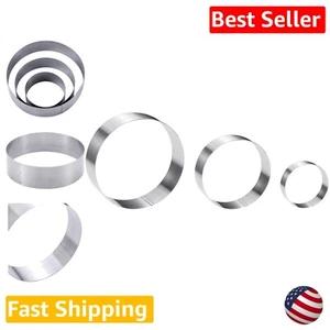 Large Round Cake Cutter Set - Stainless Steel Circle Biscuit Mold - 4/6/8 Inch - Picture 1 of 7