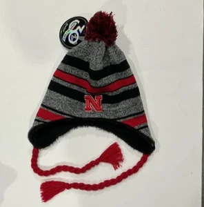 Nebraska Cornhuskers Huskers Zephyr Hat Cap Pom w/tassels College Football NWT - Picture 1 of 2