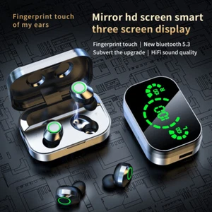 Wireless Bluetooth Headset TWS Large Screen Smart Digital Display Watch Video - Photo 1 sur 11
