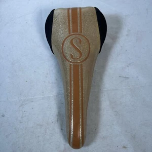 Vintage Schwinn Stinger Seat Sparkle Orange Stripe Old School BMX MTB 1990s - Picture 1 of 9