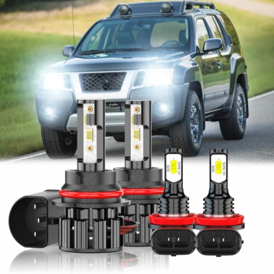 Para Nissan Xterra 2005-2015 4X 6000K Faro LED Alto/Bajo + Kit Faros Antiniebla Foto 1 de 4